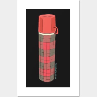 Hand Drawn New Zealand Retro Thermos Posters and Art